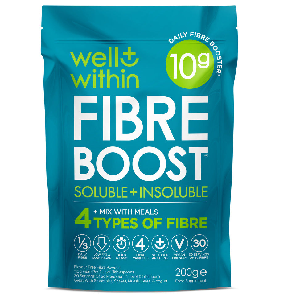 Well Within Dietary Fibre Supplement - Your Daily Fibre Intake 10g Boost - Soluble + Insoluble Fibre For Your Gut Health & Microbiome        200g pack - 30 servings